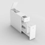Hanah Home Mueble de Baño Escandinavo Blanco con 2 Cajones y Estanterías, Diseño Elegante y Funcional para Almacenamiento